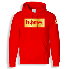 home_254 BLOOD ORANGE HOODIE WITH A GOLD CLASSIC PRINT 
