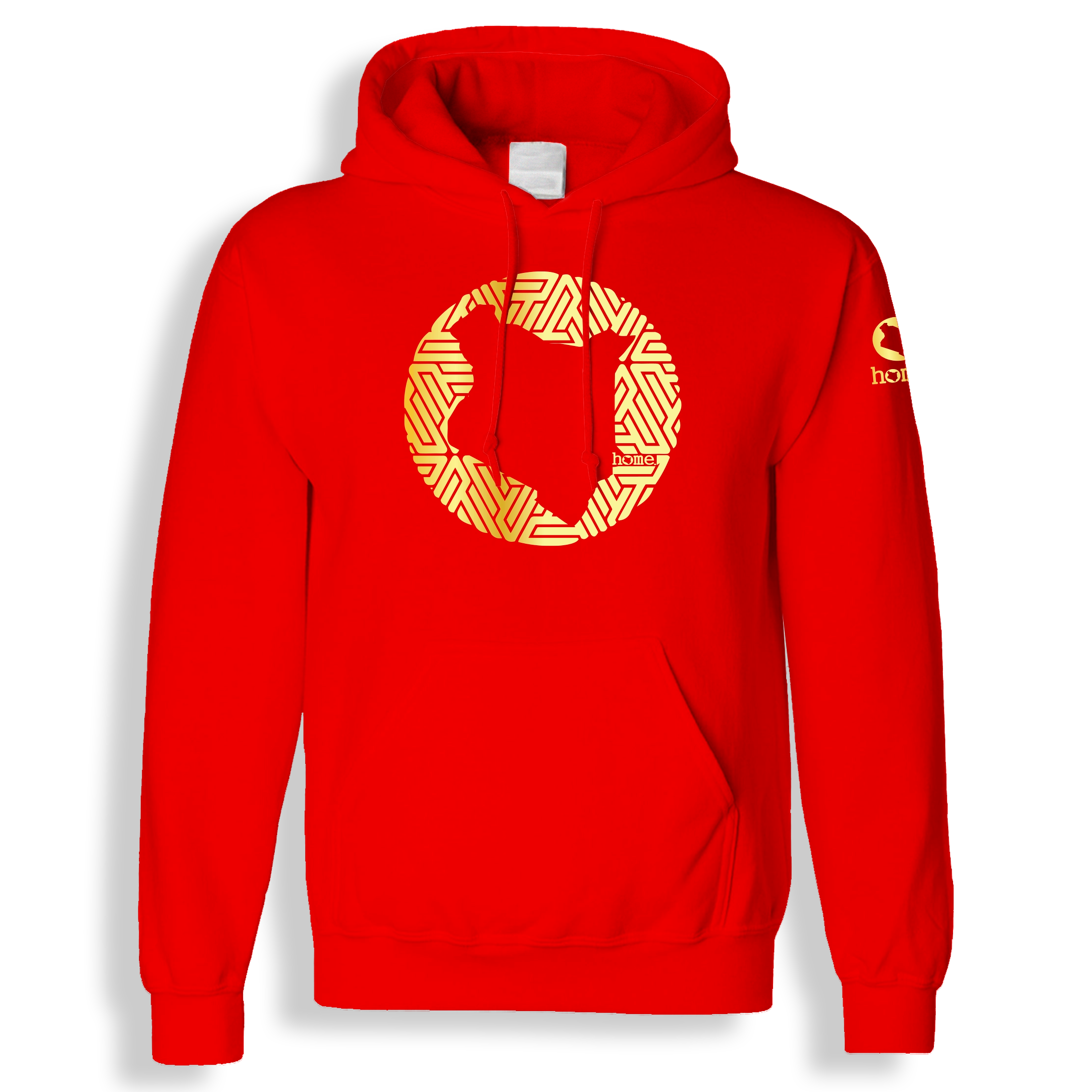 home_254 BLOOD ORANGE KIDS HOODIE WITH A GOLD MAP PRINT 