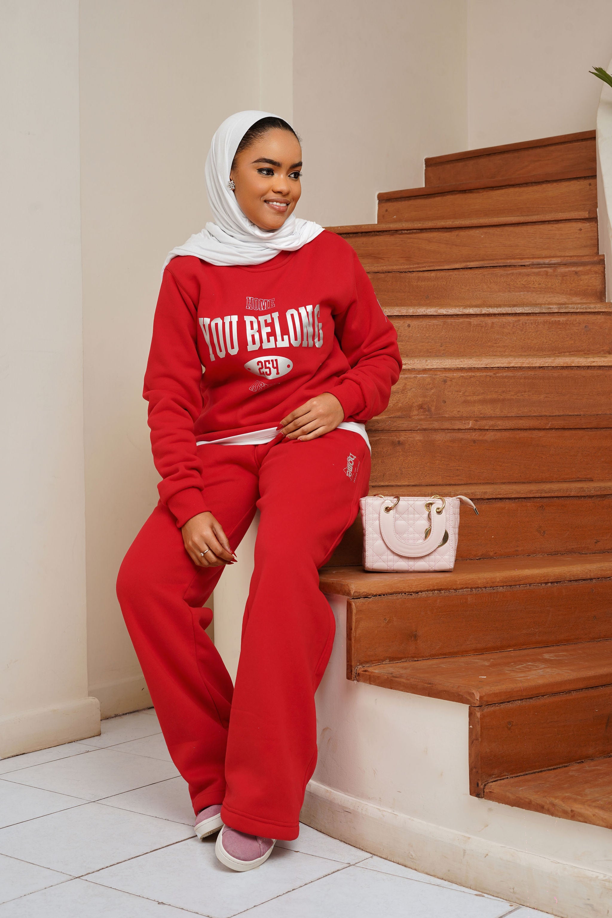 Red Ignite Sweatshirt + Cosy Pants Matching Set