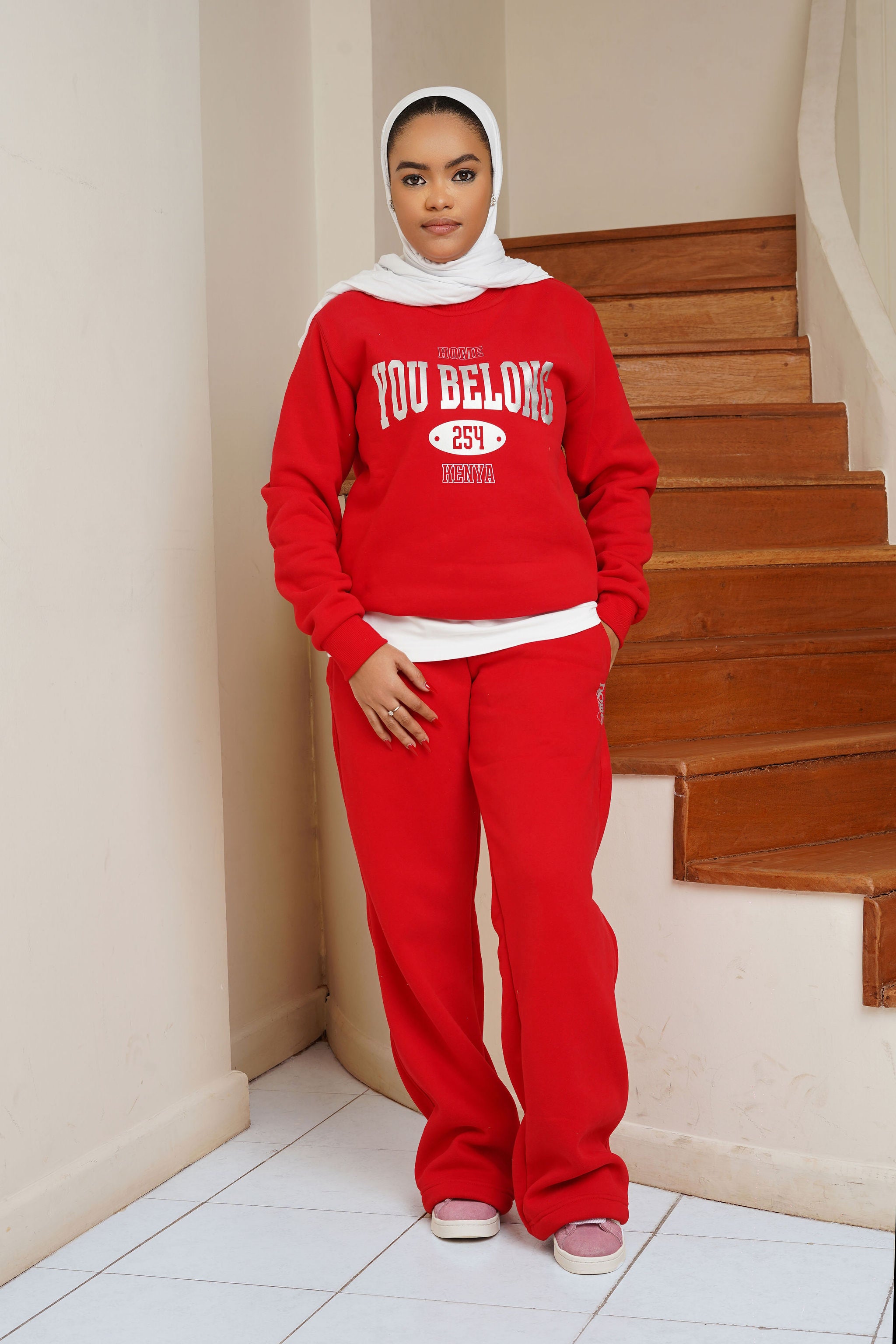 Red Ignite Sweatshirt + Cosy Pants Matching Set