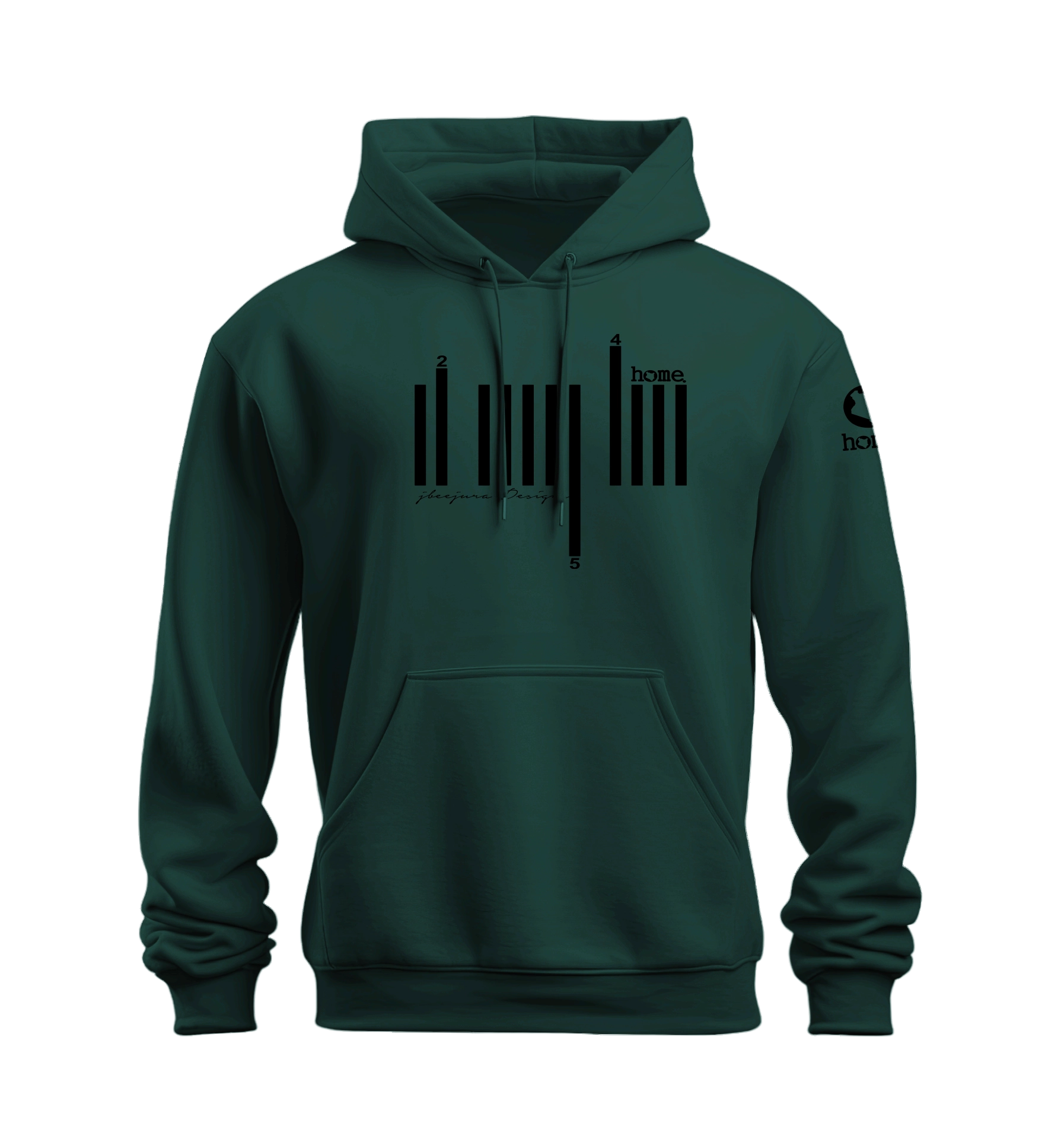 home_254 HUNTER GREEN NUVETRA™ HOODIE WITH A BLACK BARS PRINT