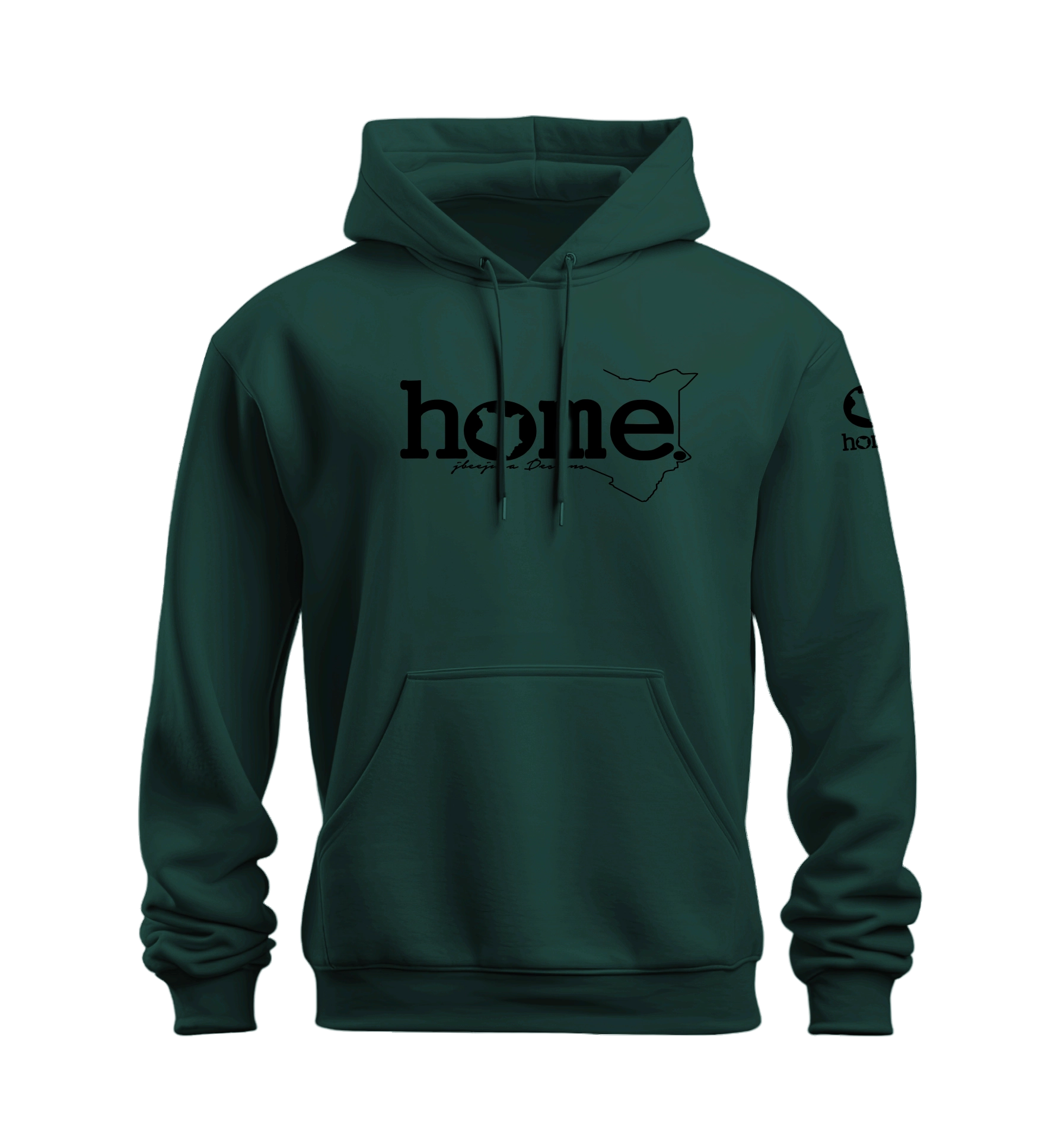 home_254 HUNTER GREEN NUVETRA™ HOODIE WITH A BLACK CLASSIC WORDS PRINT