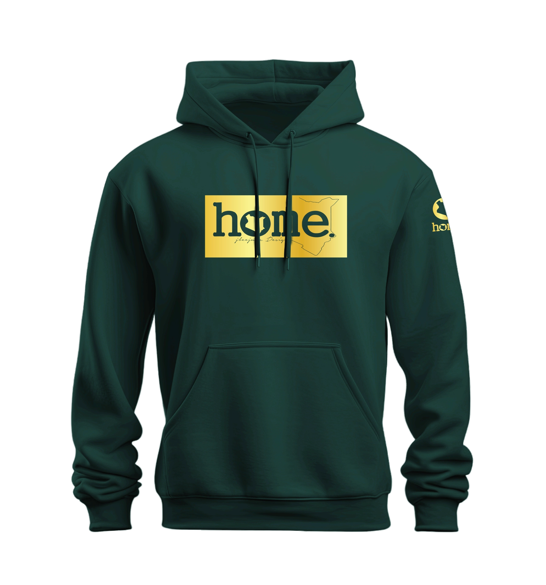 home_254 HUNTER GREEN NUVETRA™ HOODIE WITH A GOLD CLASSIC PRINT