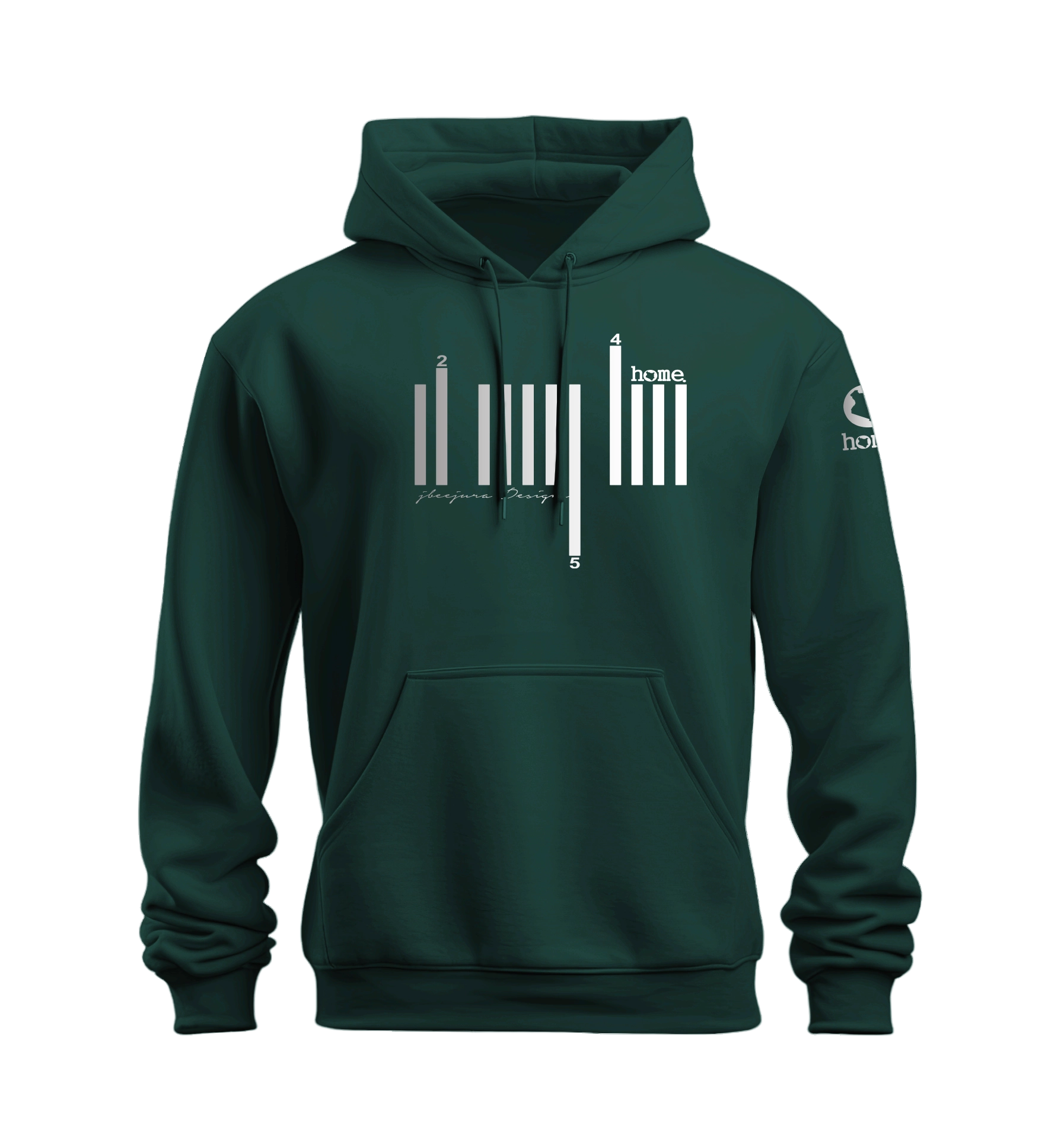 home_254 HUNTER GREEN NUVETRA™ HOODIE WITH A SILVER BARS PRINT