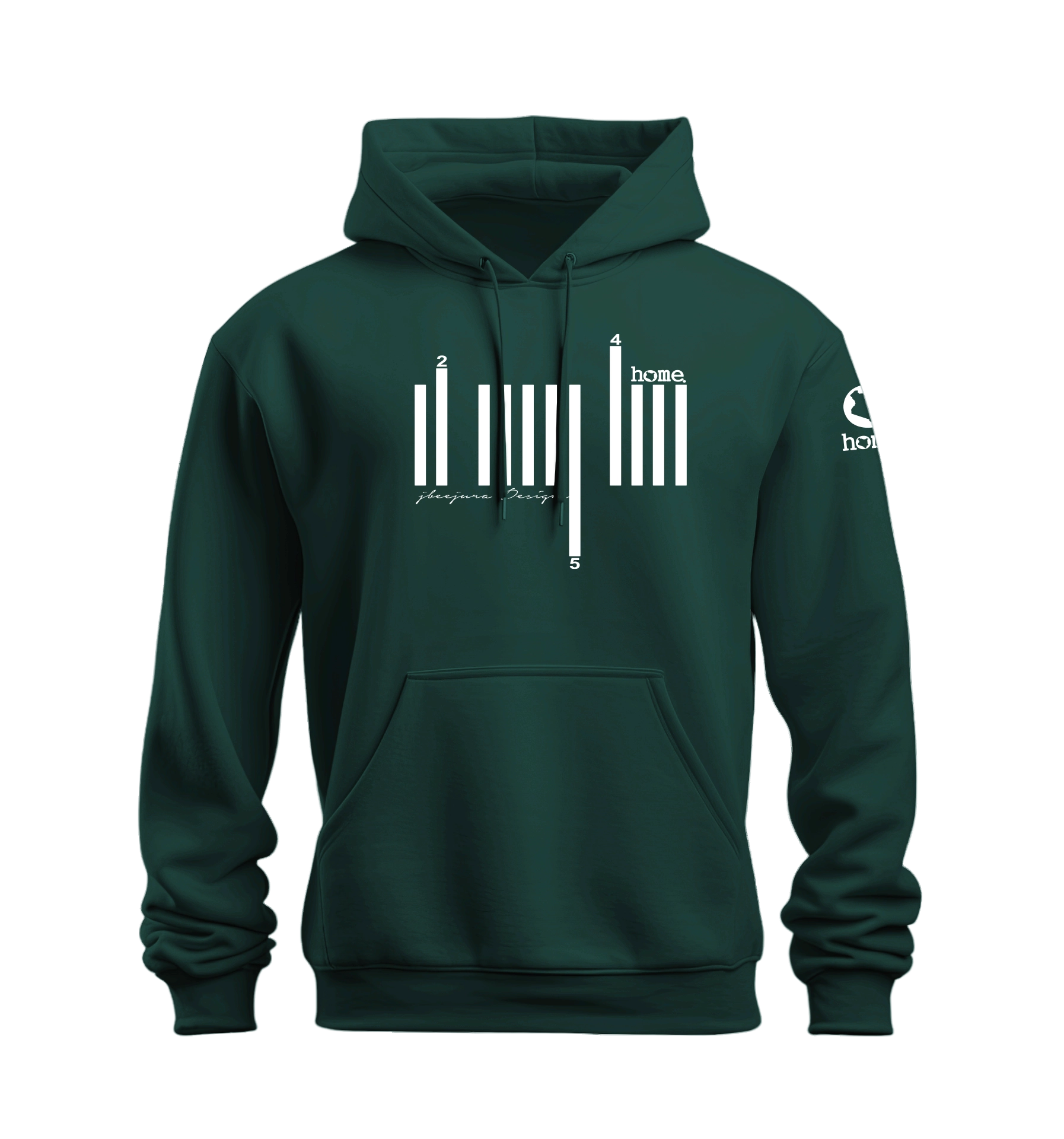 home_254 HUNTER GREEN NUVETRA™ HOODIE WITH A WHITE BARS PRINT