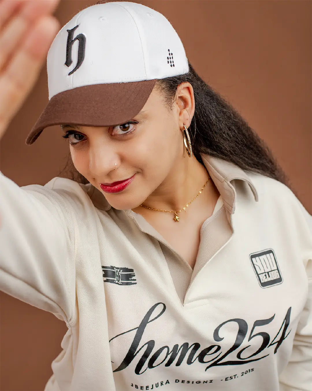 Homeground Block Rugby Polo — Cream + Beige