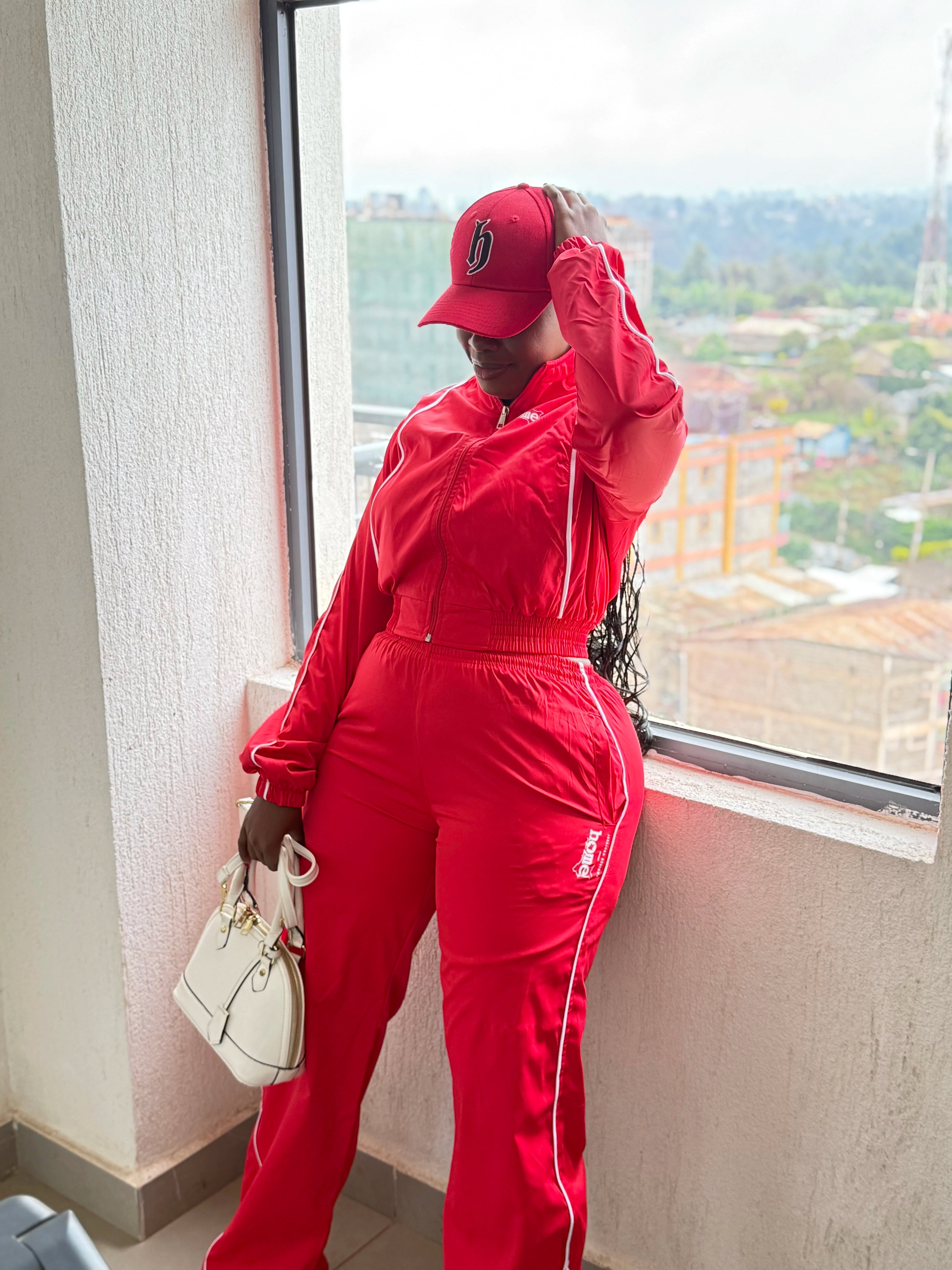 Red Haven Matching Set – Women’s Fit (Cropped Jacket & Pants)