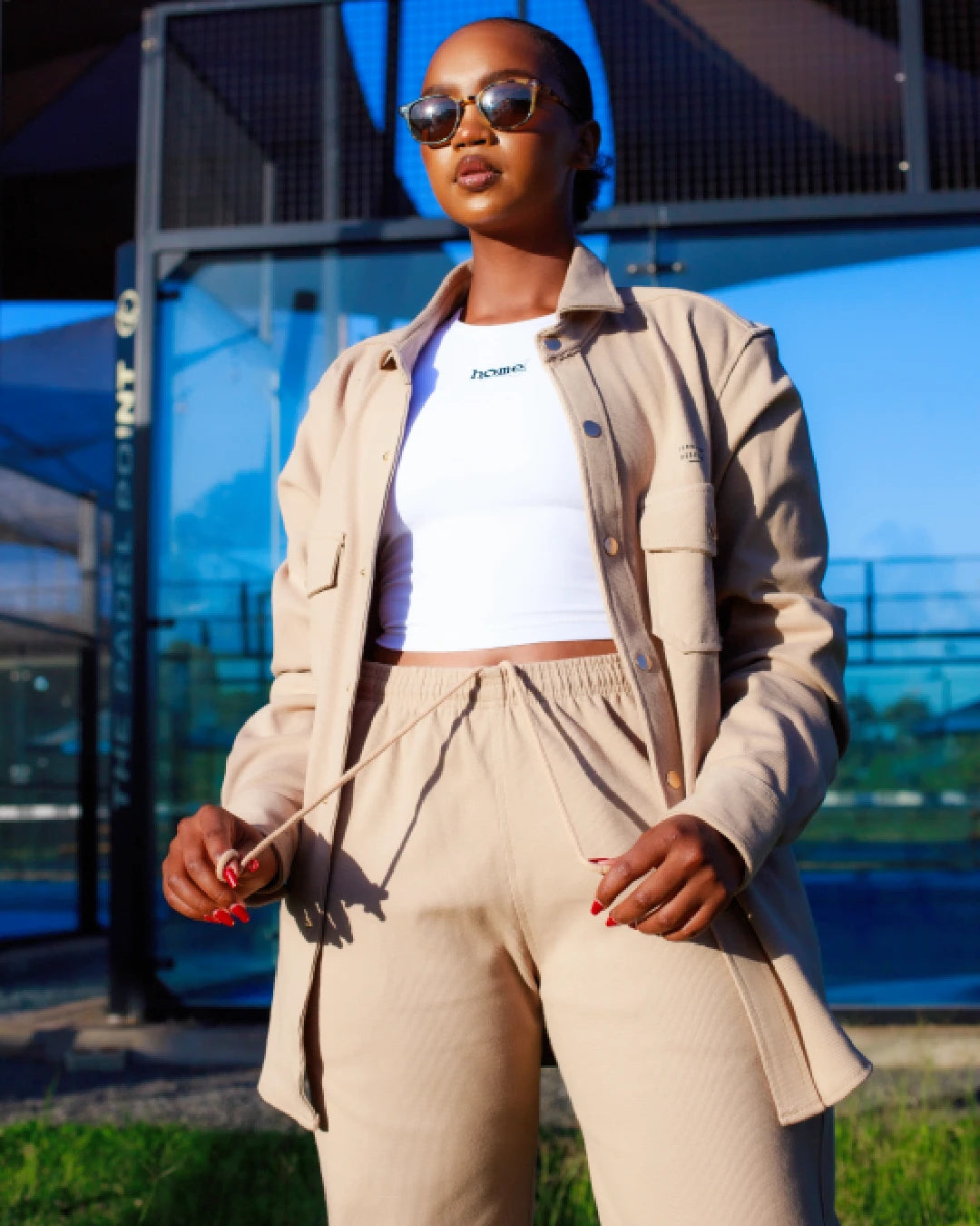 Womens Ribbed Cosy Pants - Light Brown