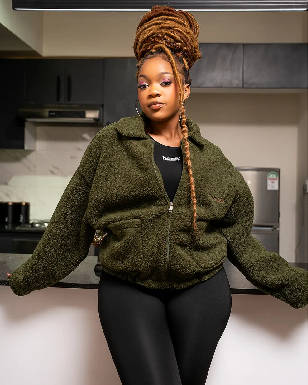 Moto Sherpa Jacket - Jungle Green