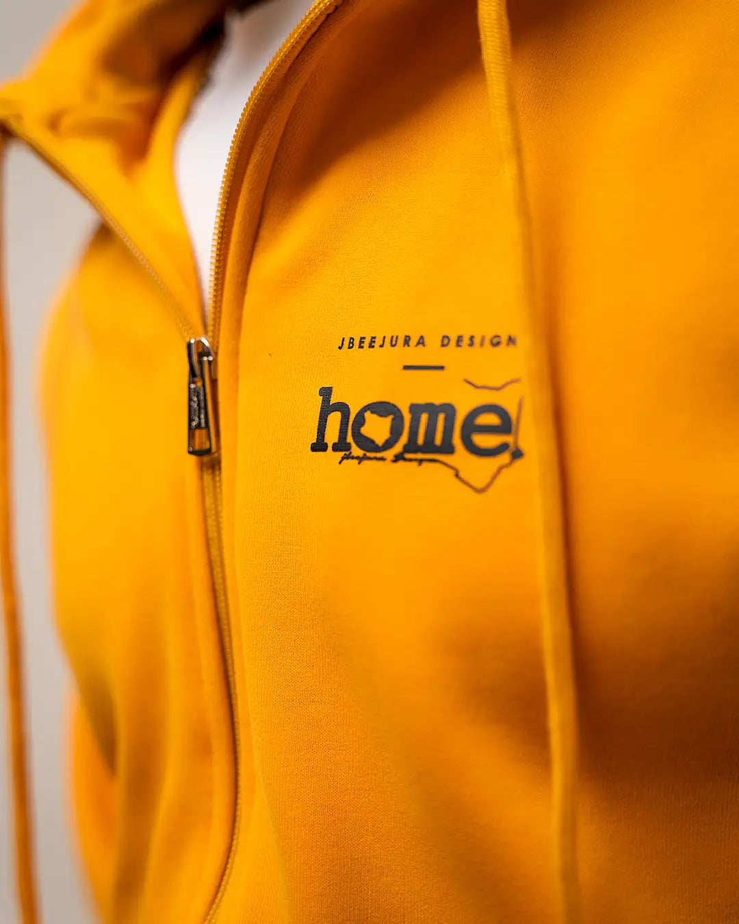 Zip-up Hoodie - Dark Mustard (Heavy Velvet Fabric)