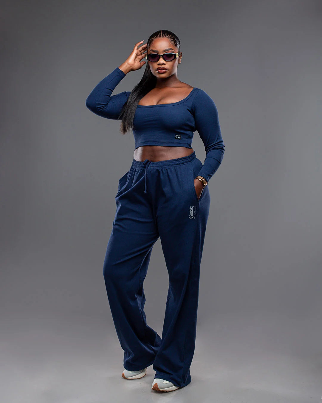 Navy Plush Long Sleeve & Pants Set
