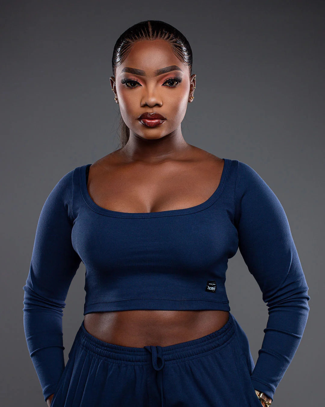Navy Plush Long Sleeve & Pants Set