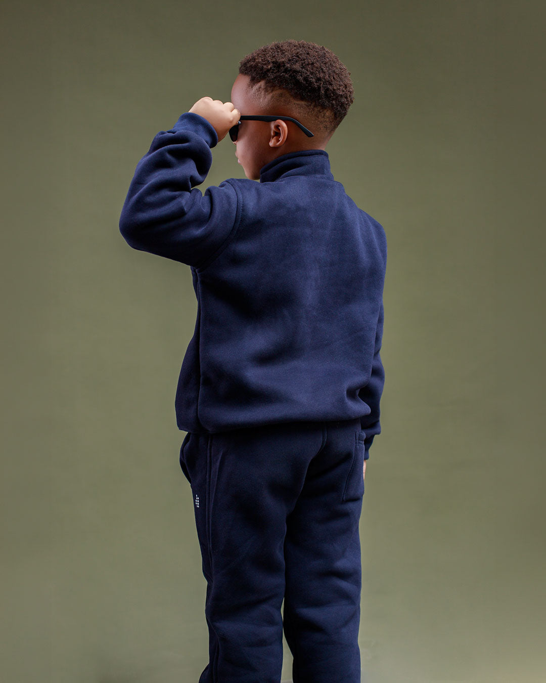 Kids LÛME Set - Quarter Zip Sweatshirt + LÛME Pants (Navy Blue)