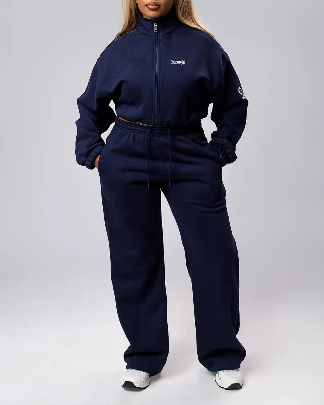 Moda Set in Navy Blue – Cropped Moda Jacket + Cosy Pants