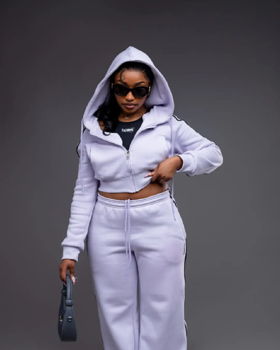 Cherie Zipped Hoodie - Lilac