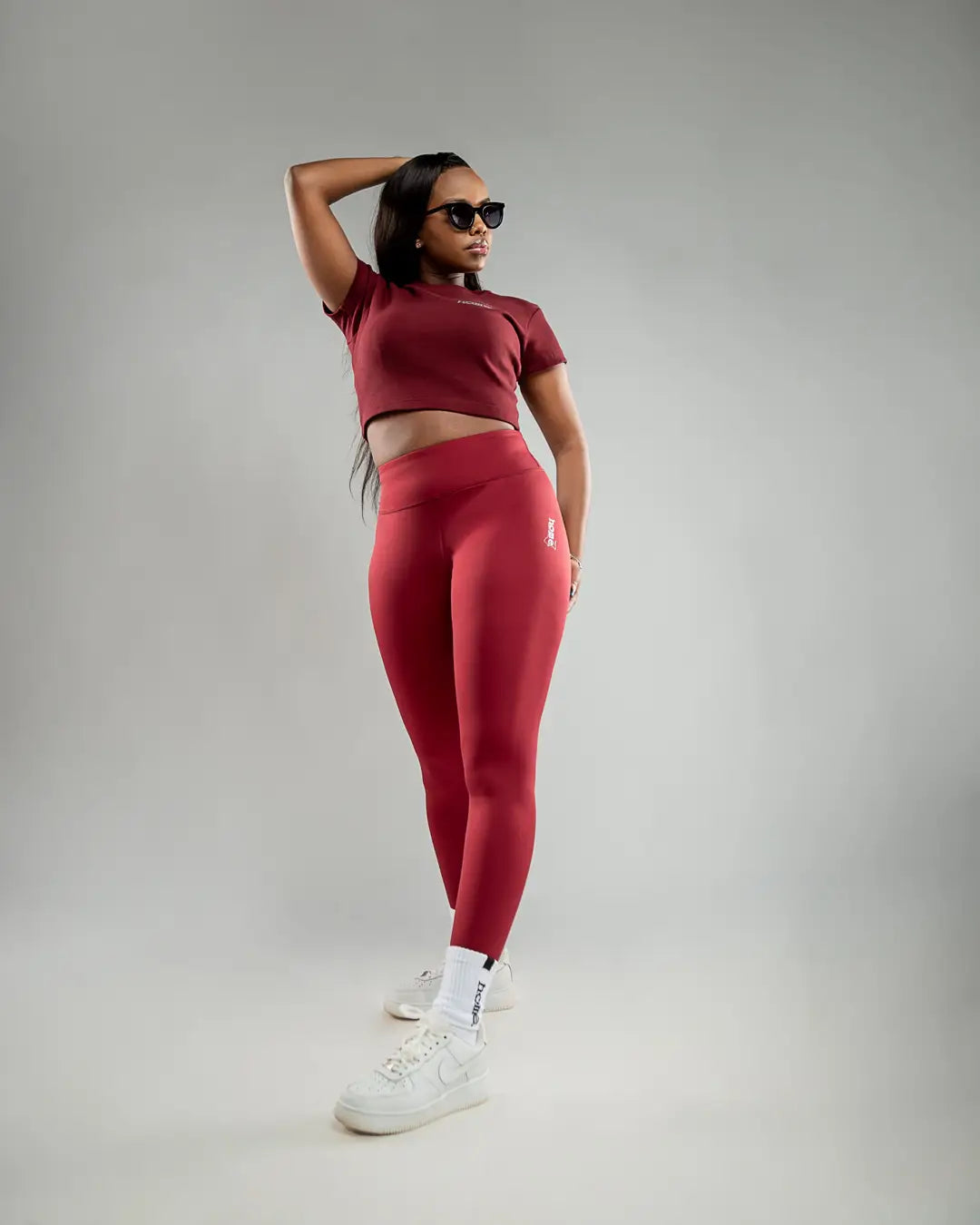 Cheeky Hi-Rise Leggings - Maroon