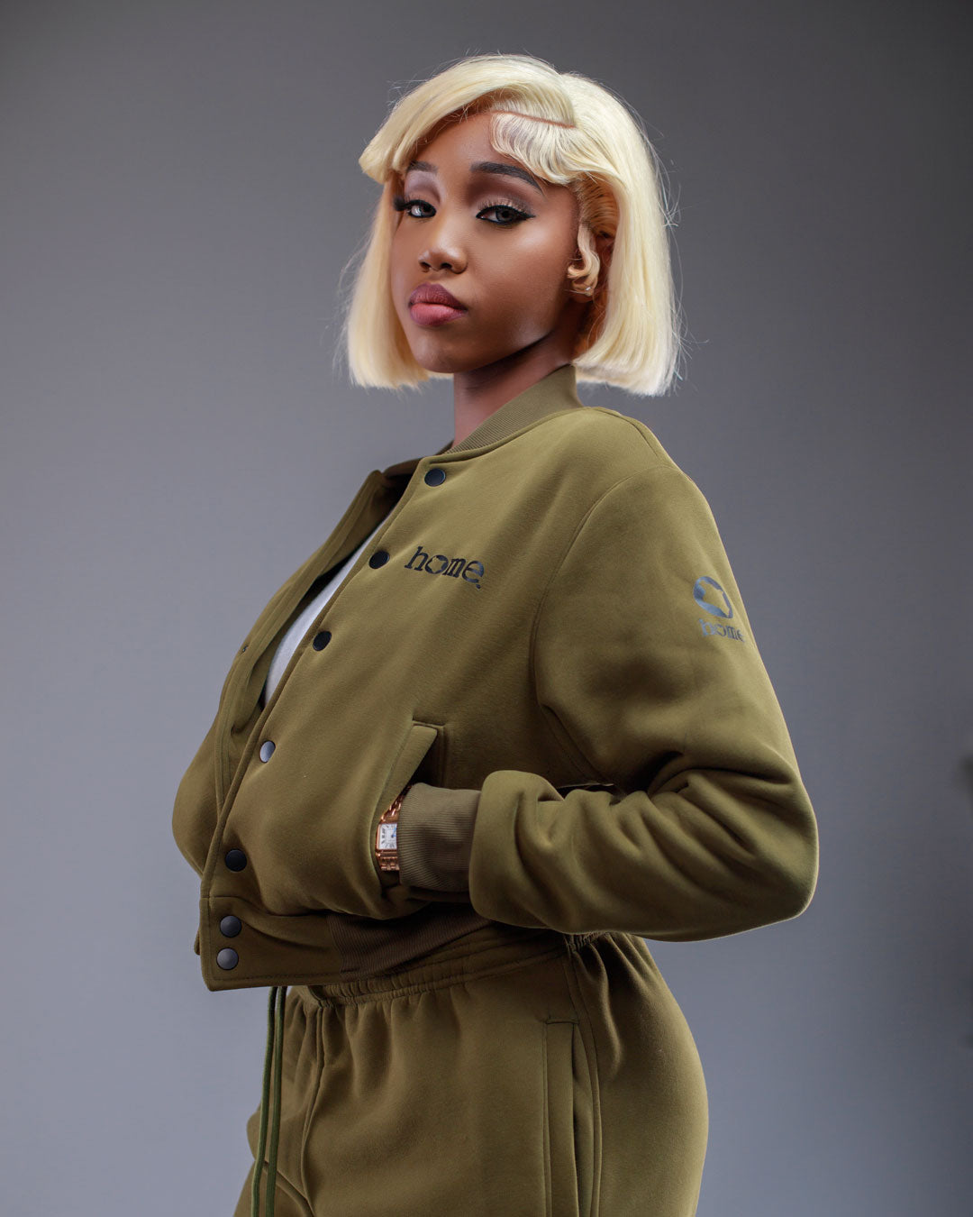 College Jacket - Olive Green