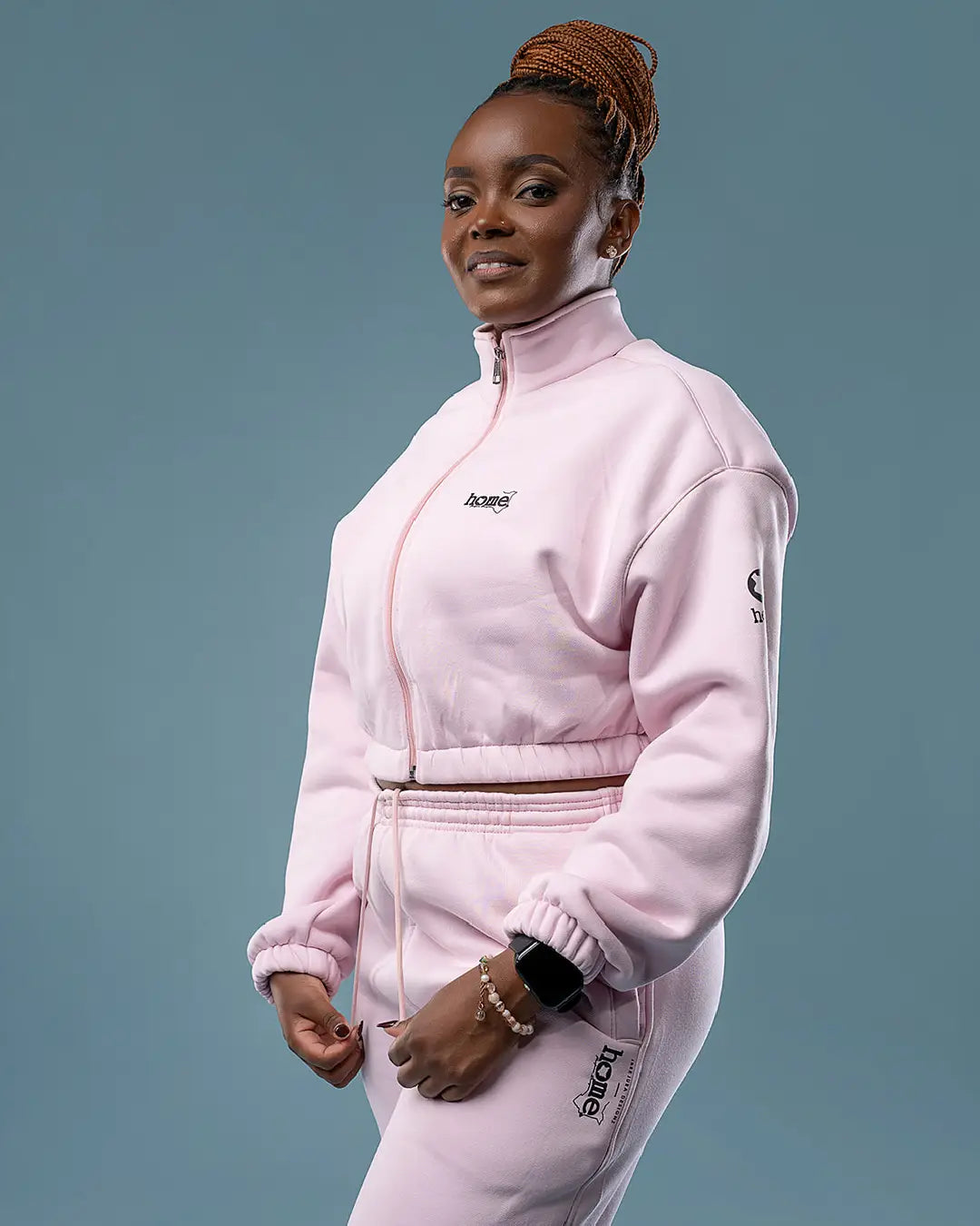 CROPPED MODA JACKET - Pastel Pink (Heavy Fabric)