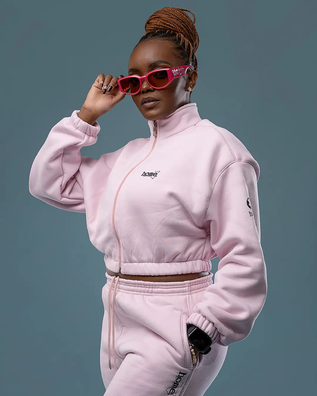 CROPPED MODA JACKET - Pastel Pink (Heavy Fabric)