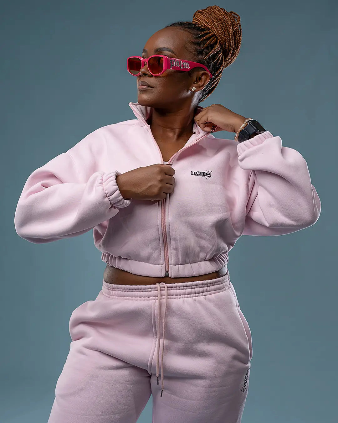 CROPPED MODA JACKET - Pastel Pink (Heavy Fabric)