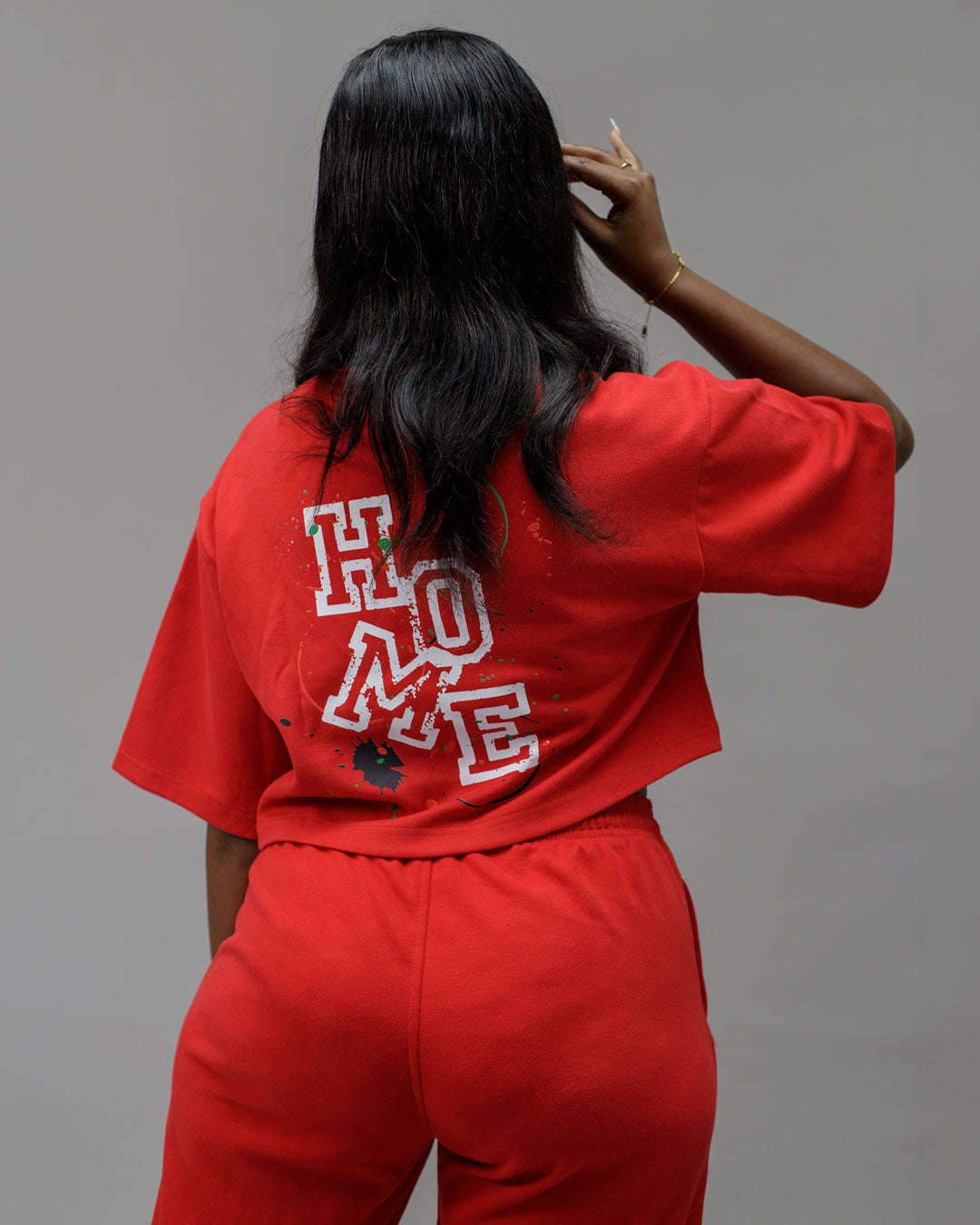 Serene Cropped Tee – Red