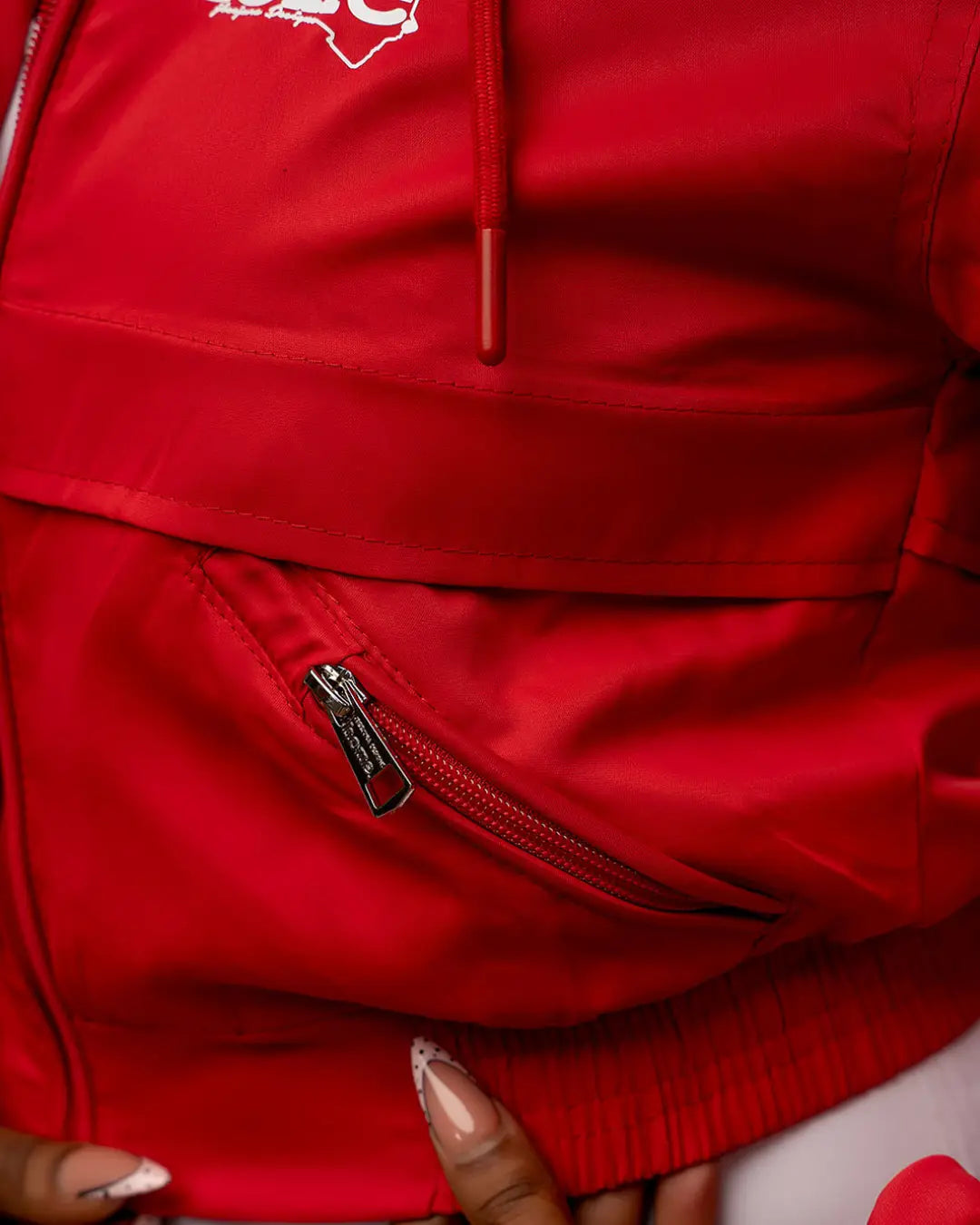 Zuma Cropped Bomber Jacket - Red