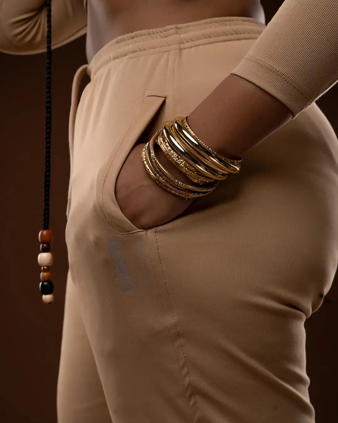 Ribbed Cosy Pants - Tortilla
