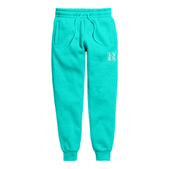 home_254 KIDS SWEATPANTS PICTURE FOR TURQUOISE BLUE IN HEAVY FABRIC WITH SILVER CLASSIC PRINT