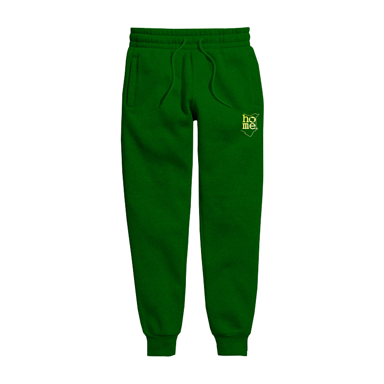 home_254 KIDS SWEATPANTS PICTURE FOR RICH GREEN IN HEAVY FABRIC WITH GOLD CLASSIC PRINT