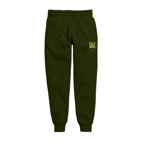home_254 KIDS SWEATPANTS PICTURE FOR JUNGLE GREEN IN HEAVY FABRIC WITH GOLD CLASSIC PRINT