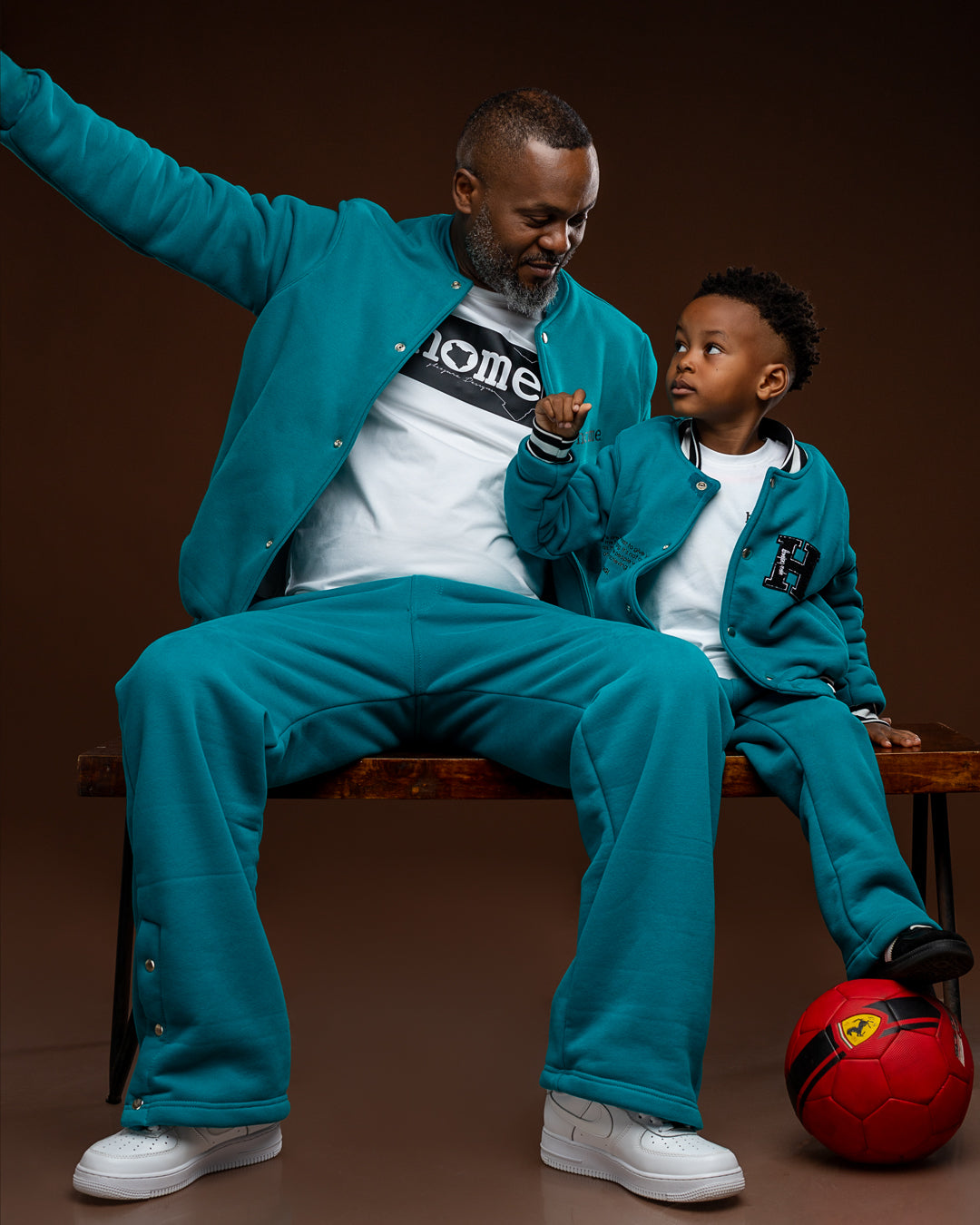 Kids Cropped Turquoise Blue Letterman Jacket
