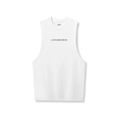 ACTIVE_254 - WHITE VITAL ANGLE VEST WITH BLACK PRINTS