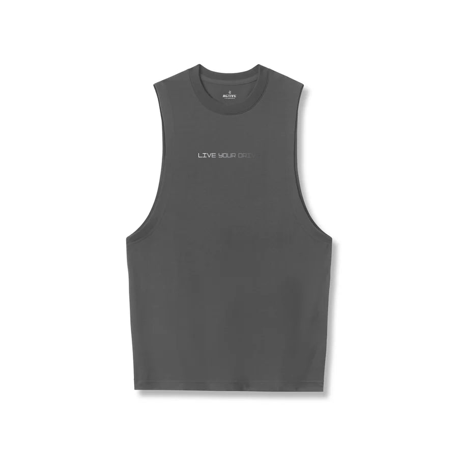 ACTIVE_254 - SPACE GREY VITAL ANGLE VEST WITH SILVER PRINTS