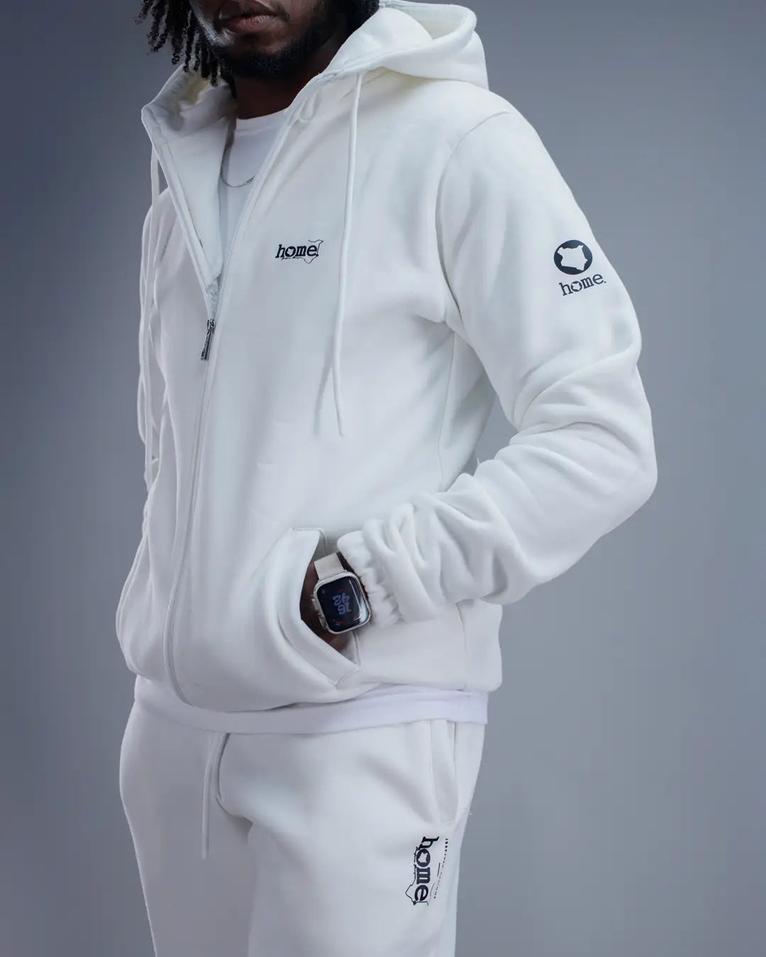 Moda Zip-up Hoodie - White (Heavy Fabric)