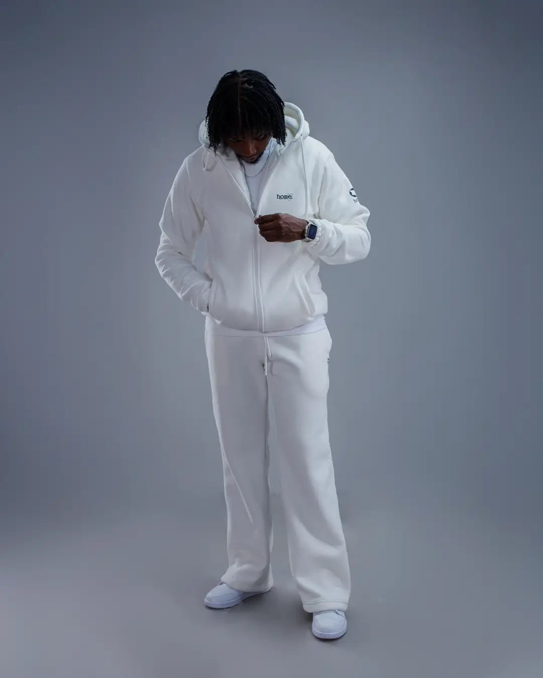 Moda Zip-up Hoodie - White (Heavy Fabric)