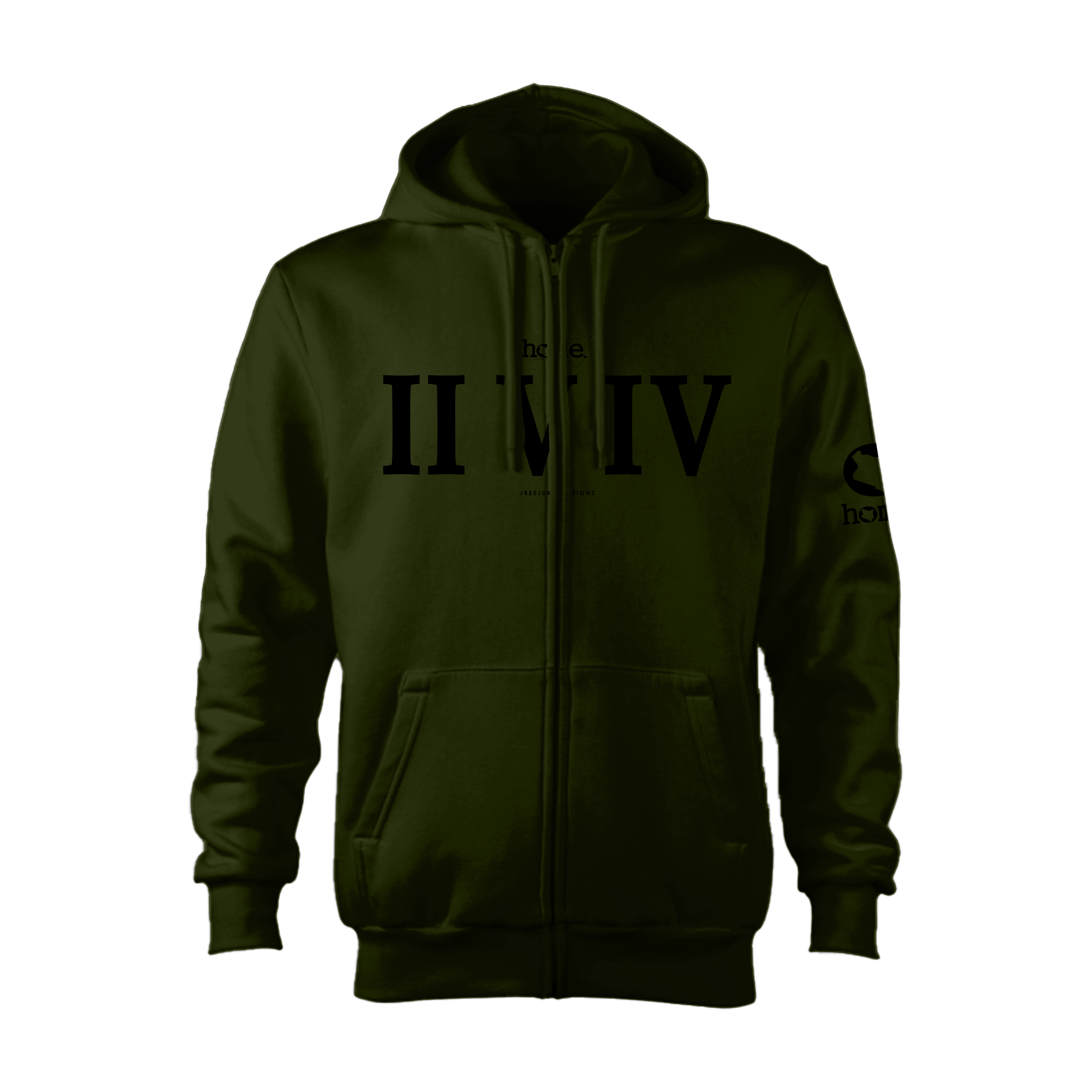 Zip-up Hoodie  - Jungle Green (Heavy Fabric)