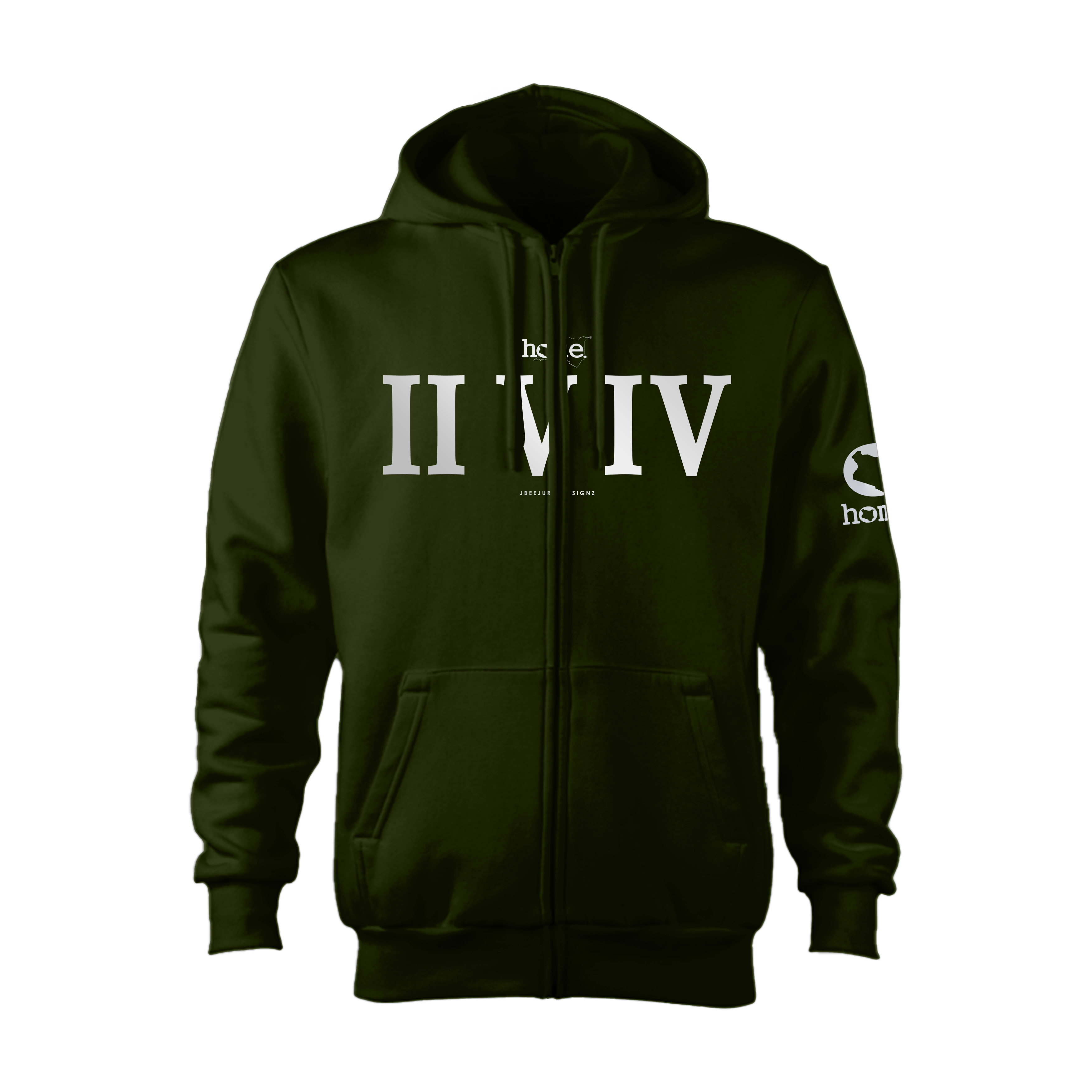 Zip-up Hoodie  - Jungle Green (Heavy Fabric)