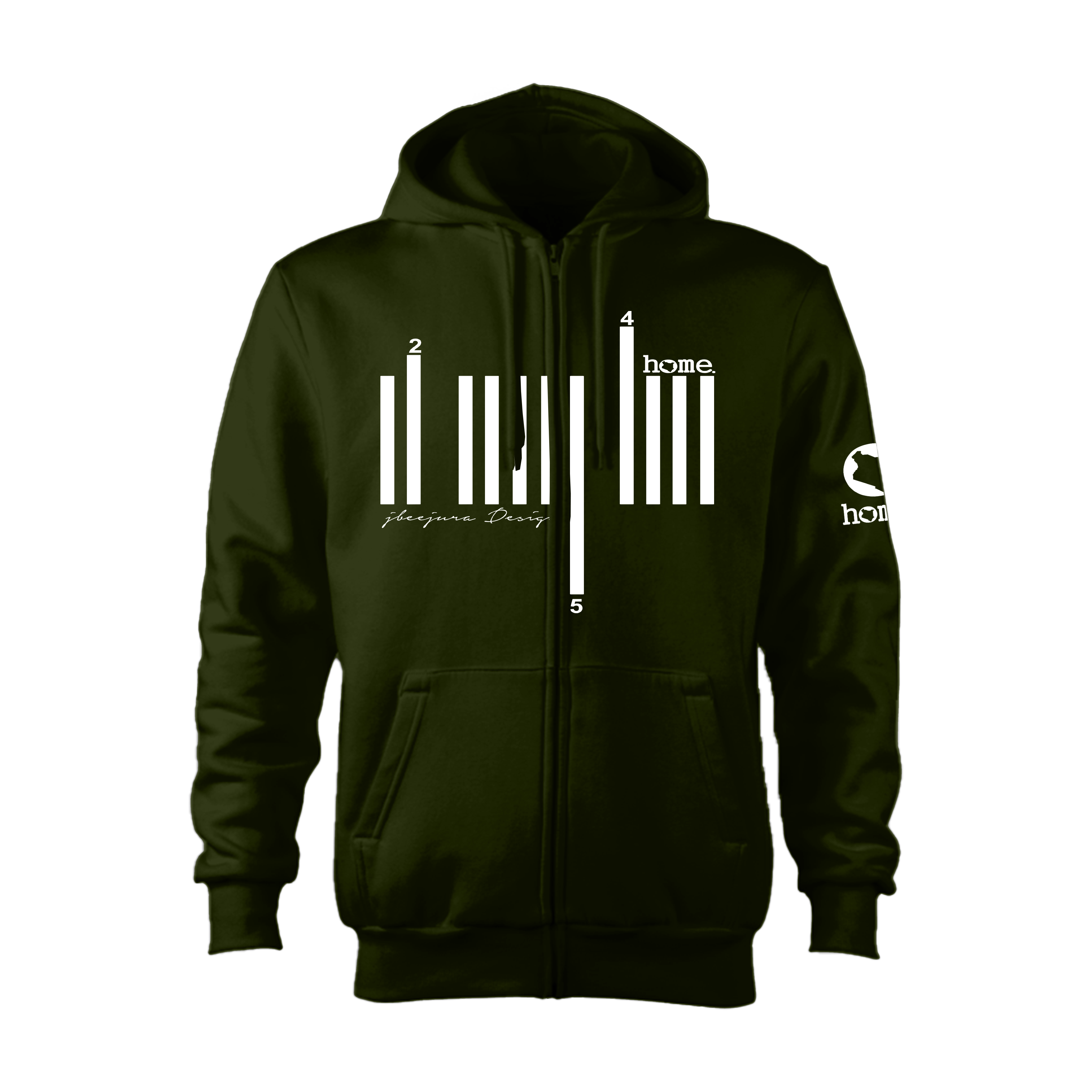 Zip-up Hoodie  - Jungle Green (Heavy Fabric)