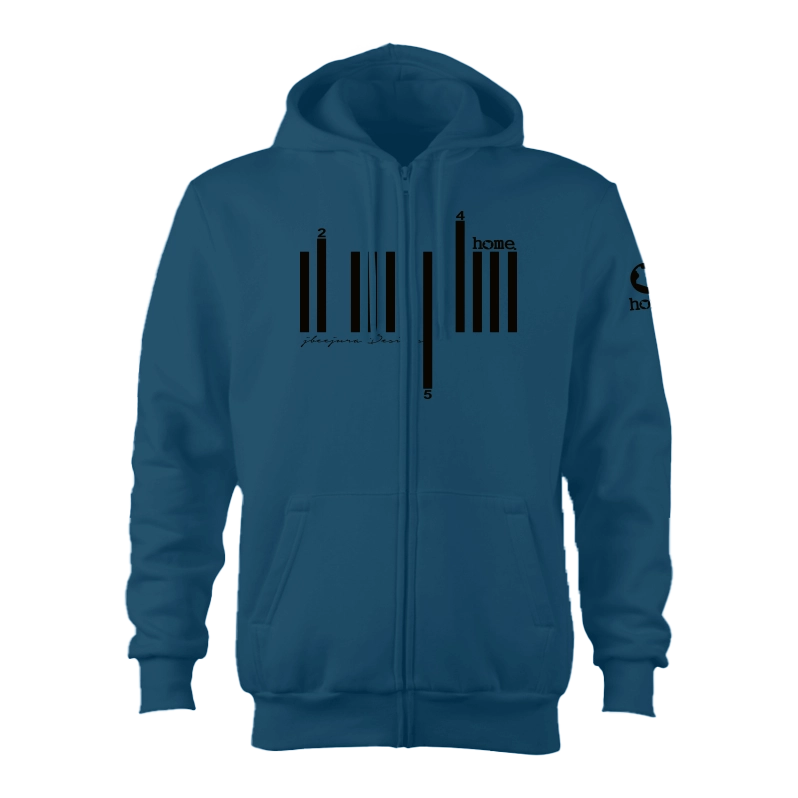 Zip-up Hoodie  - Teal Blue (Heavy Fabric)