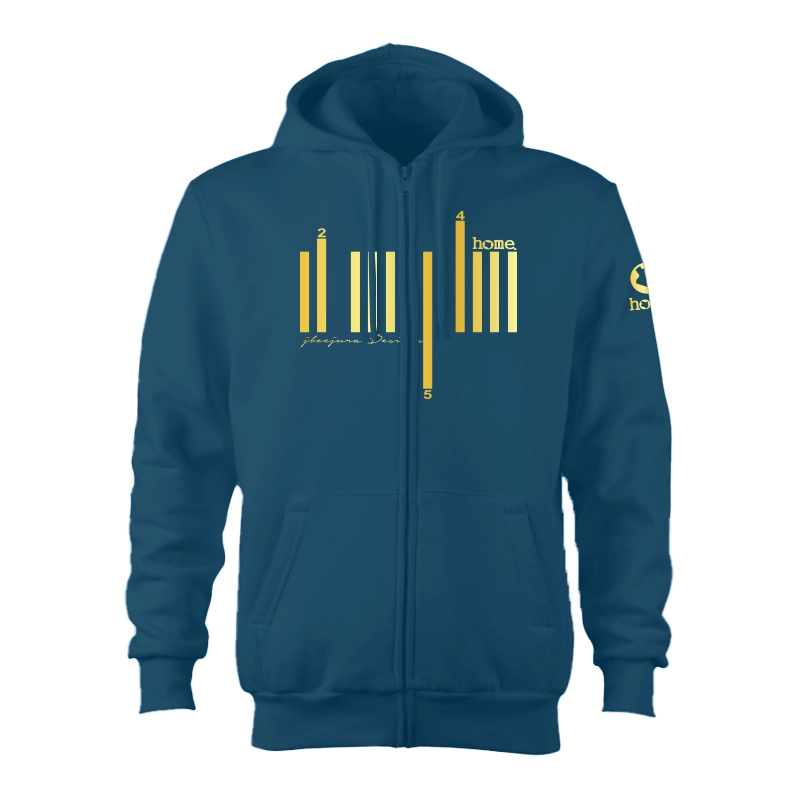 Zip-up Hoodie  - Teal Blue (Heavy Fabric)