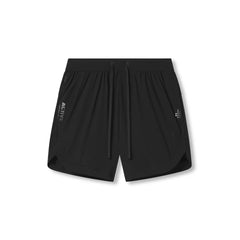 ACTIVE_254 - BLACK AIR-LITE SHORTS (LINERLESS) WITH SILVER PRINTS