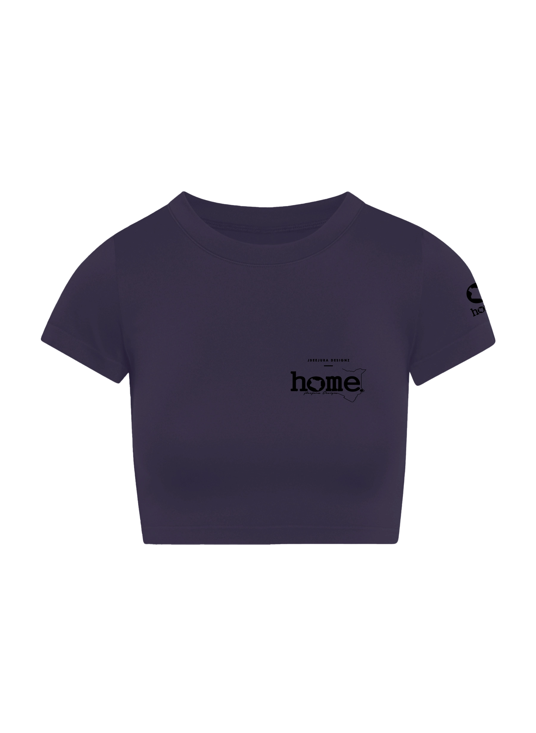 home_254 SHORT SLEEVED  RICH PURPLE ARIA TEE WITH A BLACK 3D WORDS PRINT 