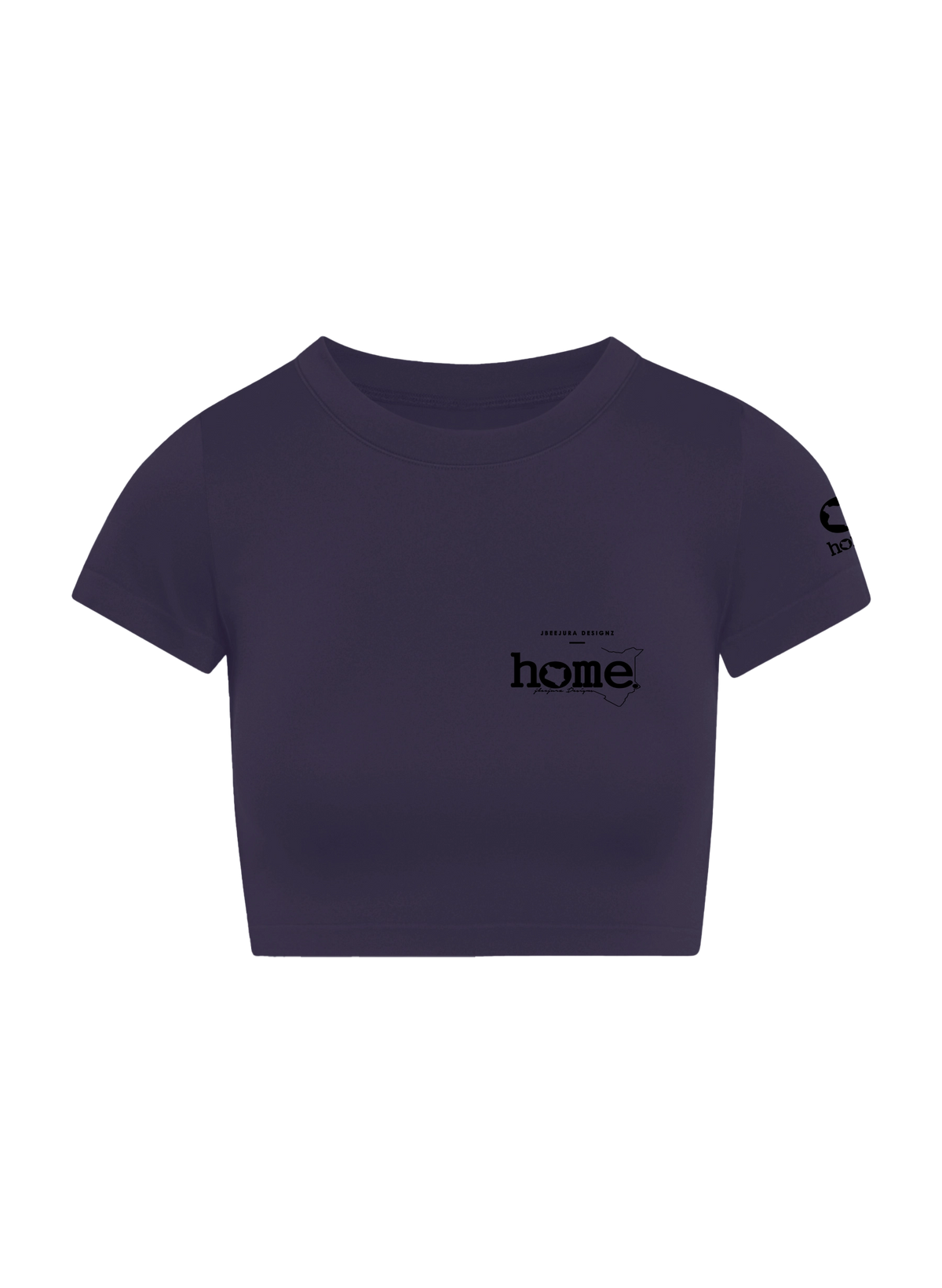 home_254 SHORT SLEEVED  RICH PURPLE ARIA TEE WITH A BLACK 3D WORDS PRINT 
