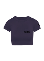 home_254 SHORT SLEEVED  RICH PURPLE ARIA TEE WITH A BLACK 3D WORDS PRINT 