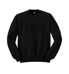 home_254 BLACK SWEATSHIRT (HEAVY FABRIC) WITH A BLACK BARS PRINT