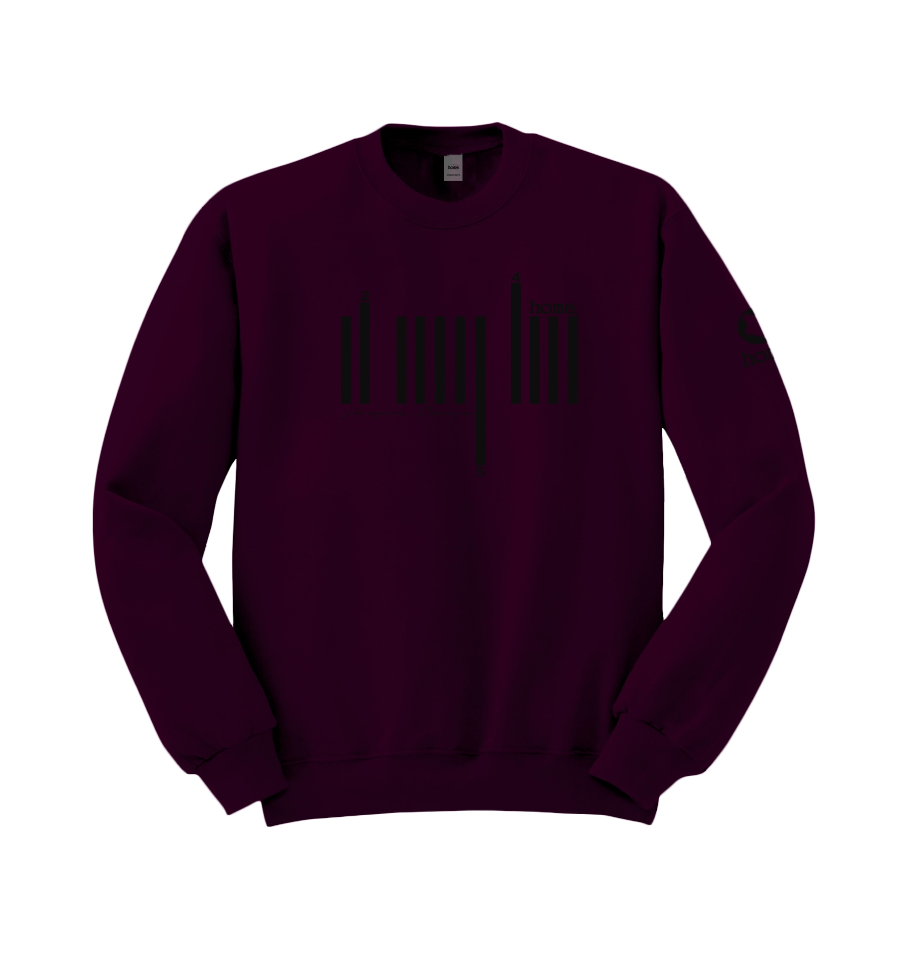 home_254 CLARET SWEATSHIRT WITH A BLACK BARS PRINT