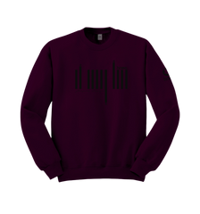 home_254 CLARET SWEATSHIRT WITH A BLACK BARS PRINT