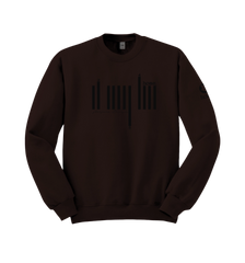 home_254 ESPRESSO SWEATSHIRT (HEAVY FABRIC) WITH A BLACK BARS PRINT