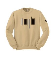 home_254 LIGHT BROWN SWEATSHIRT WITH A BLACK BARS PRINT