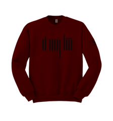 home_254 MAROON RED SWEATSHIRT WITH A BLACK BARS PRINT